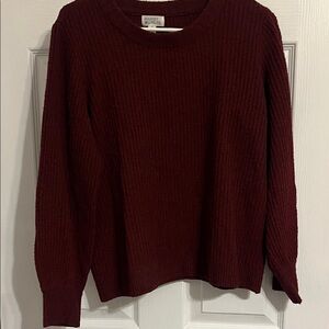 Market & Spruce Deep Burgundy Crew Neck Sweater